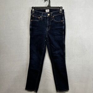 J Crew Jeans Womens Size 24 Dark Wash 9‎ inch Vintage Straight Ankle stright leg